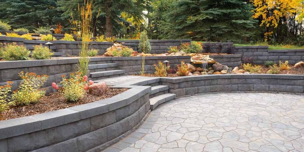 Patio with Retaining Wall