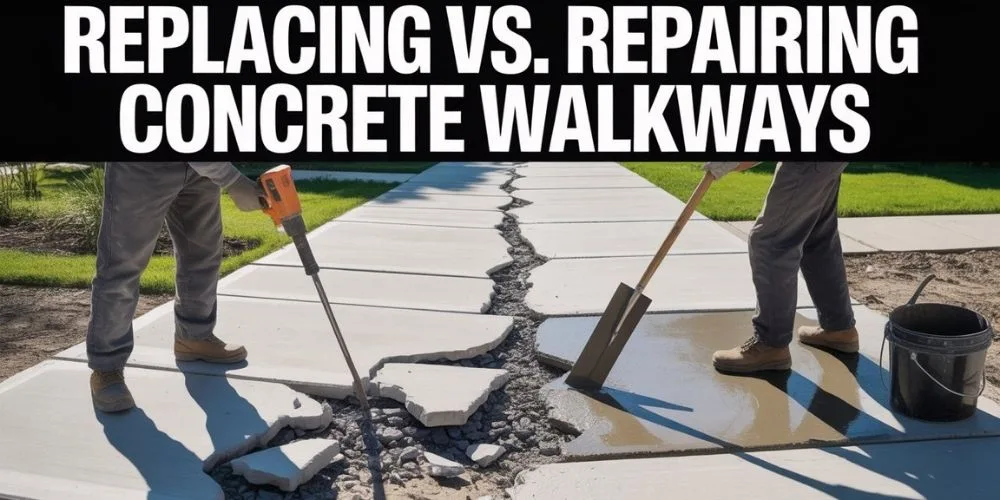 Replacing vs. Repairing Concrete Walkways