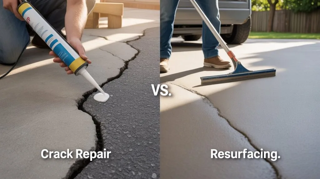 Crack Repair vs. Resurfacing Driveways